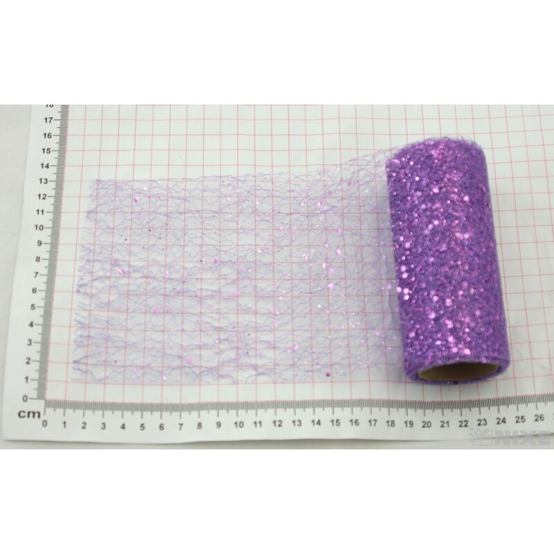 SPIDER ORGANZA BROKÁT 12cmx5yd*FIALOVÁ