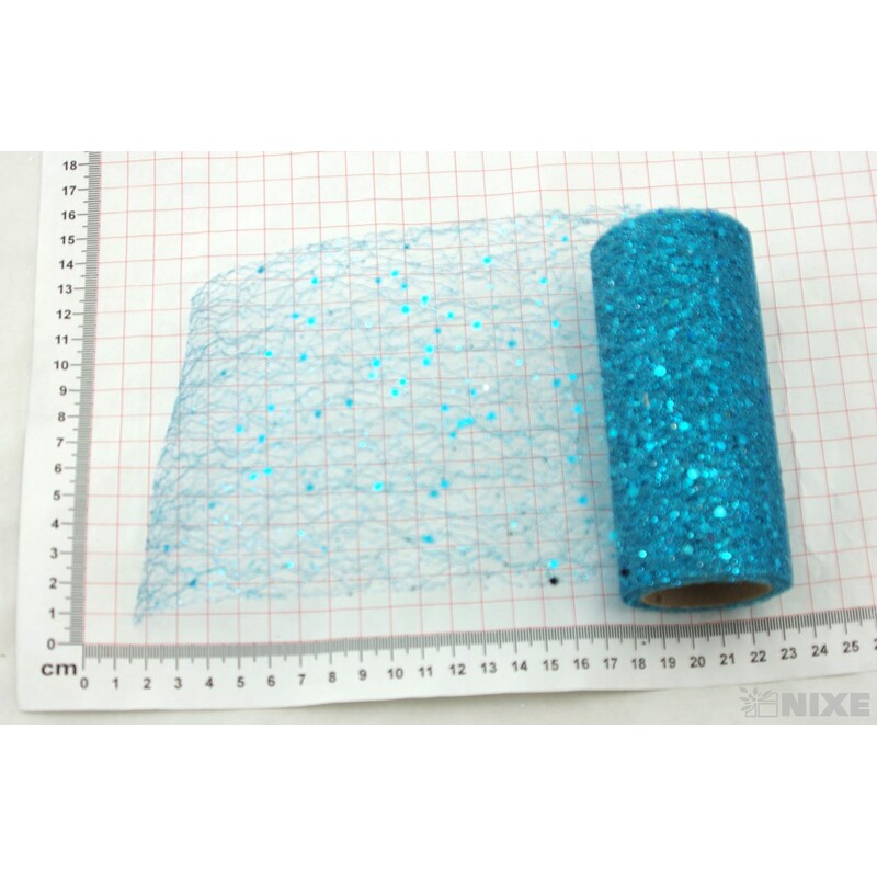 SPIDER ORGANZA BROKÁT 12cmx5yd*TYRKYSOVÁ