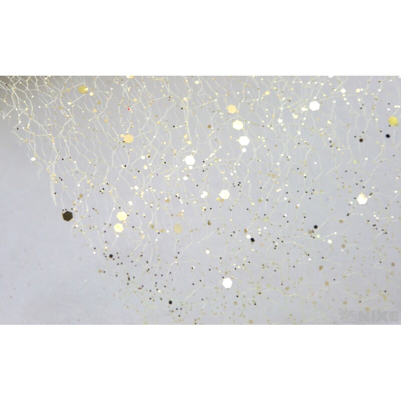 SPIDER ORGANZA BROKÁT 12cmx5yd*KRÉMOVÁ