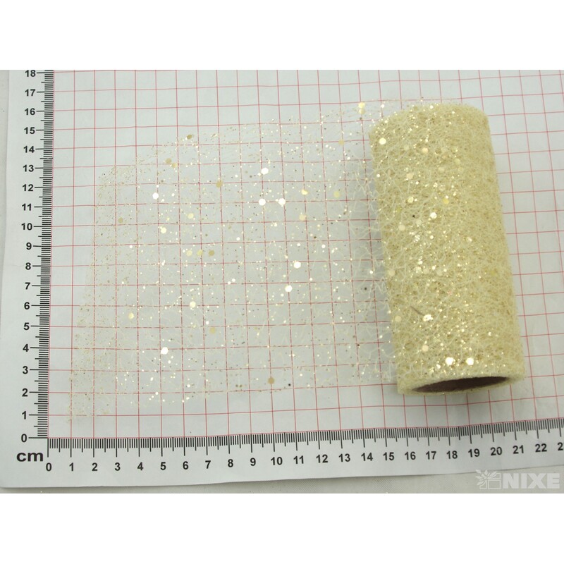 SPIDER ORGANZA BROKÁT 12cmx5yd*KRÉMOVÁ