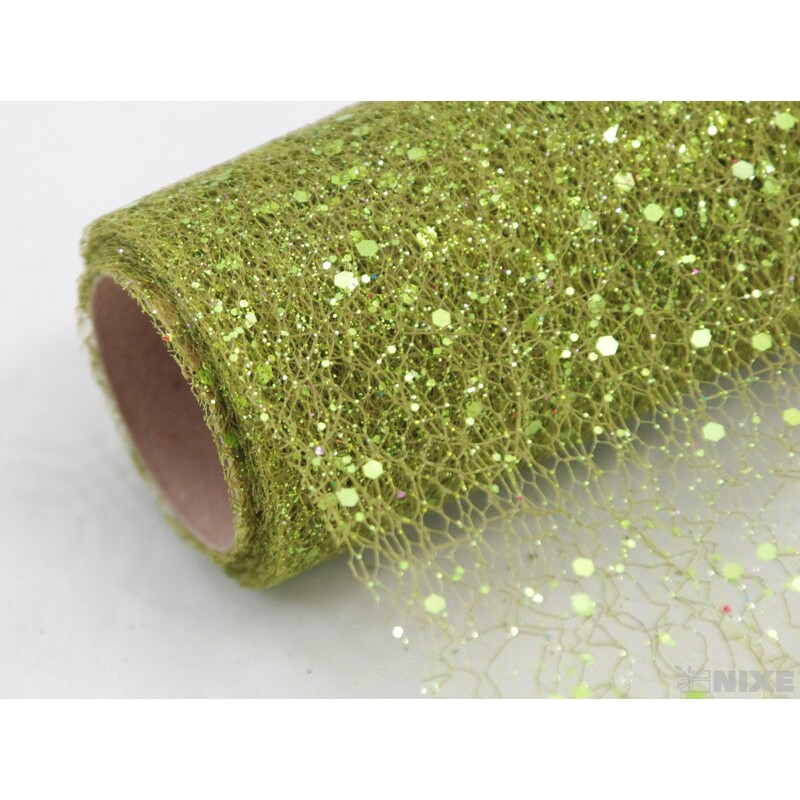 SPIDER ORGANZA BROKÁT 12cmx5yd*ZELENÁ