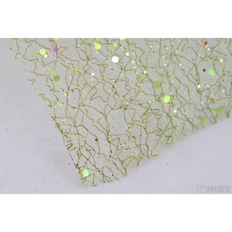 SPIDER ORGANZA BROKÁT 12cmx5yd*ZELENÁ