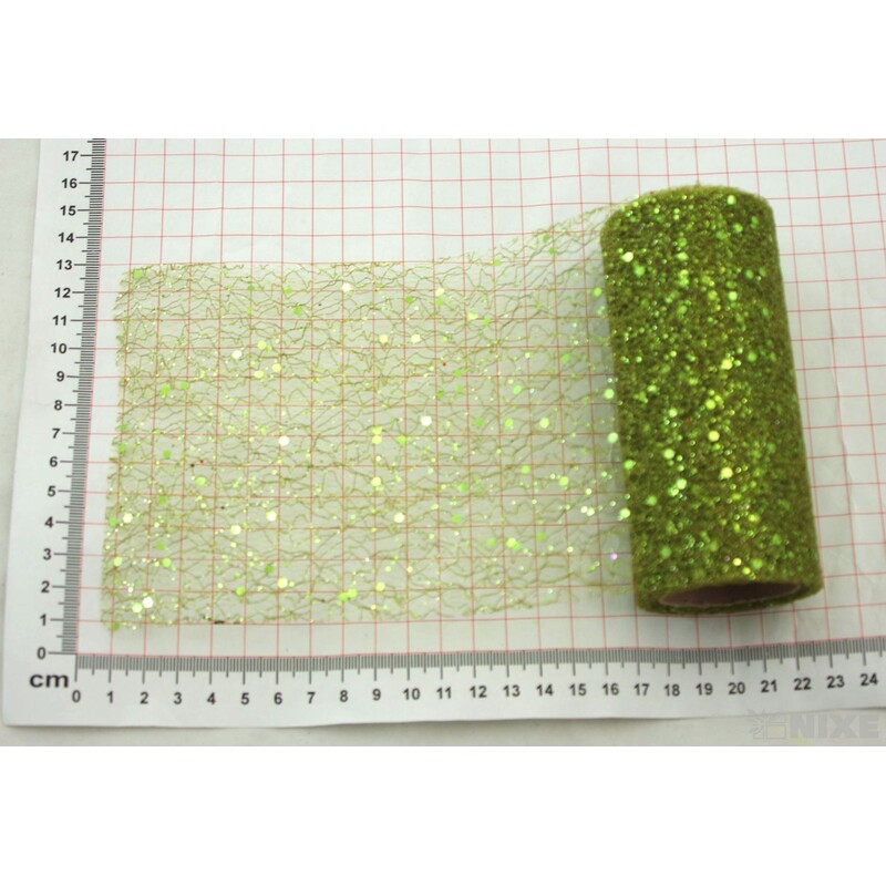 SPIDER ORGANZA BROKÁT 12cmx5yd*ZELENÁ