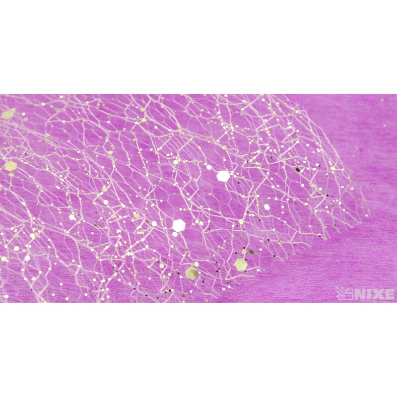 SPIDER ORGANZA BROKÁT 12cmx5yd*ZLATÁ SV.