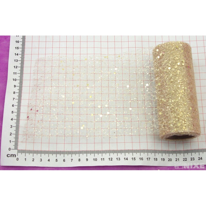 SPIDER ORGANZA BROKÁT 12cmx5yd*ZLATÁ SV.