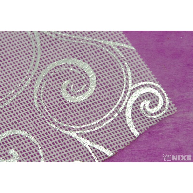 ROLE JUTA ORNAMENT 36cmx3m*BÍLÁ+STŘÍBRNÁ