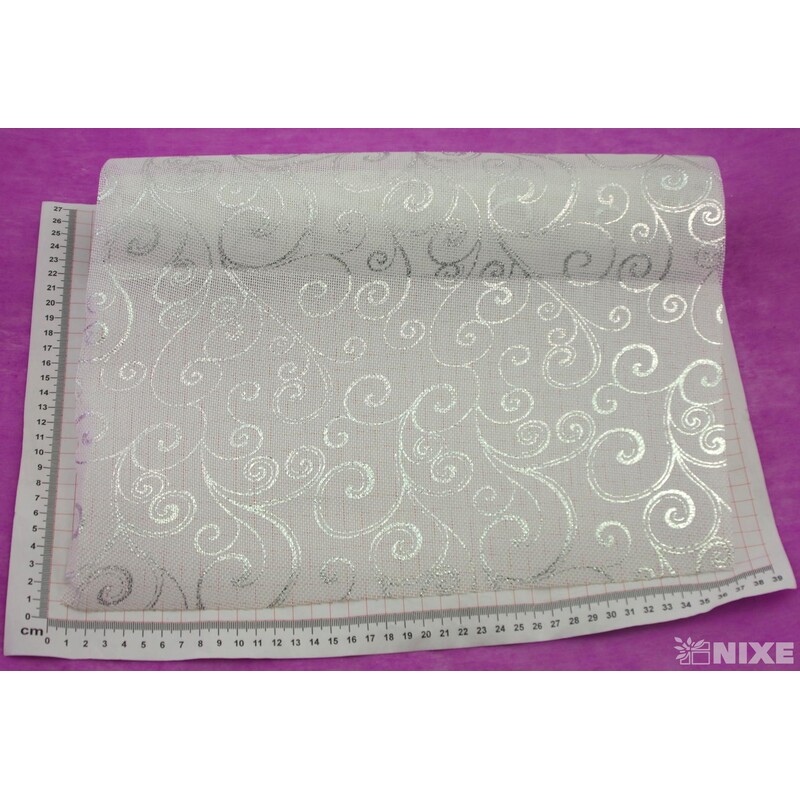 ROLE JUTA ORNAMENT 36cmx3m*BÍLÁ+STŘÍBRNÁ