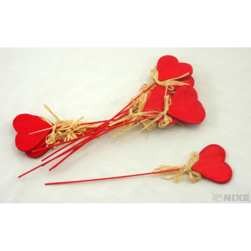 ZÁPICH SRDCE 12ks 6x28cm*ČERVENÁ