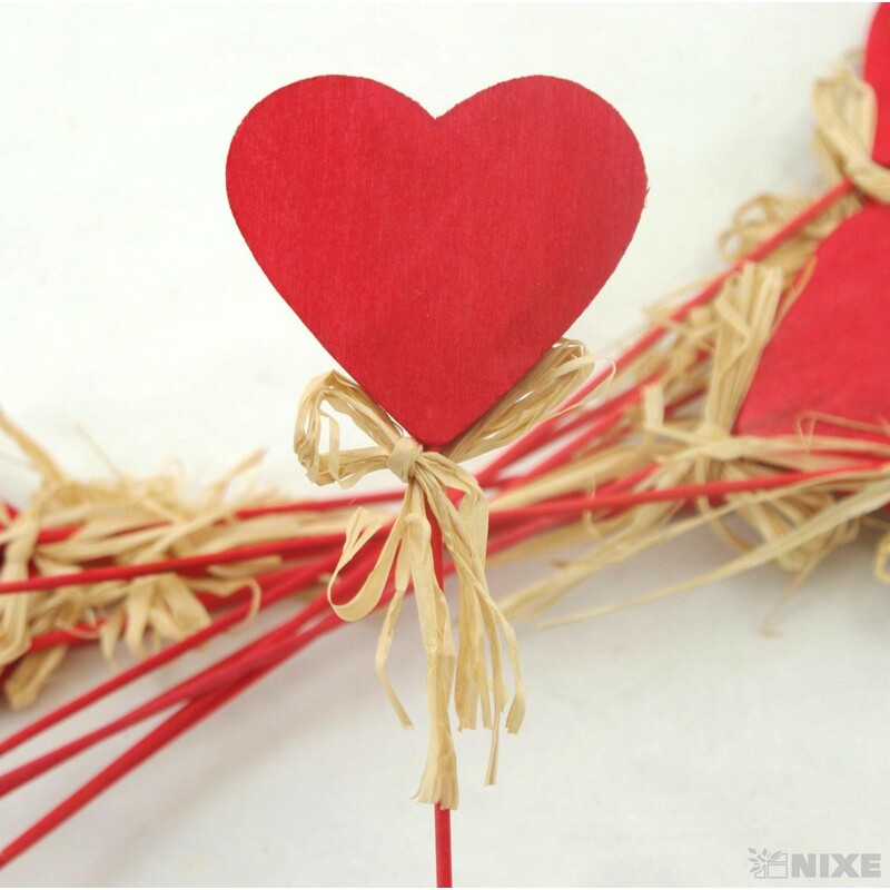 ZÁPICH SRDCE 12ks 6x28cm*ČERVENÁ