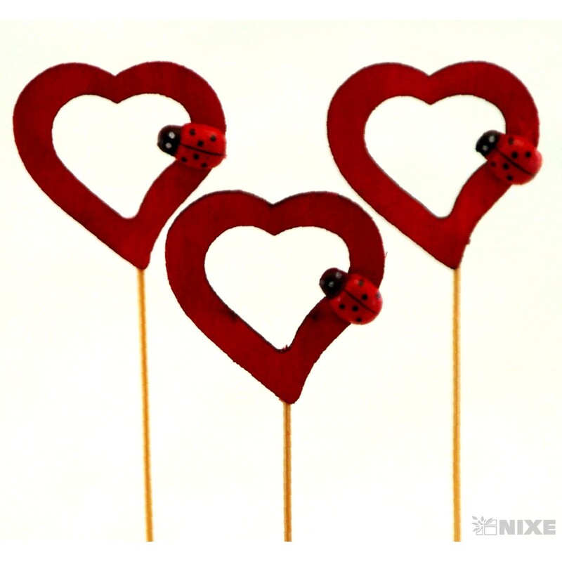 ZÁPICH SRDCE 12ks 4x23cm*ČERVENÁ