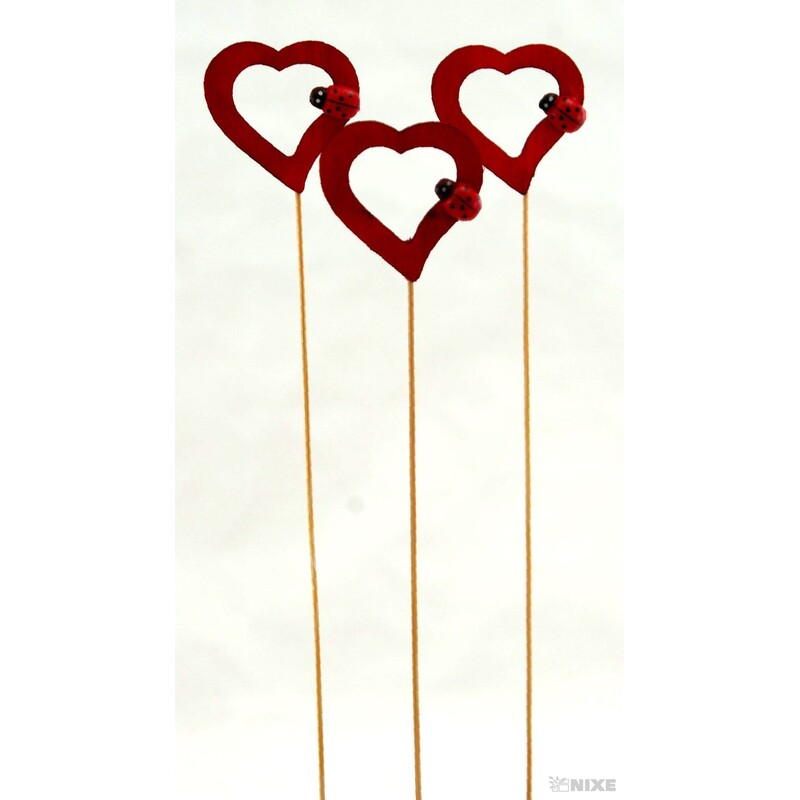 ZÁPICH SRDCE 12ks 4x23cm*ČERVENÁ