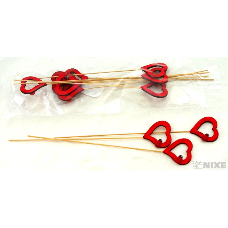 ZÁPICH SRDCE 12ks 4x23cm*ČERVENÁ