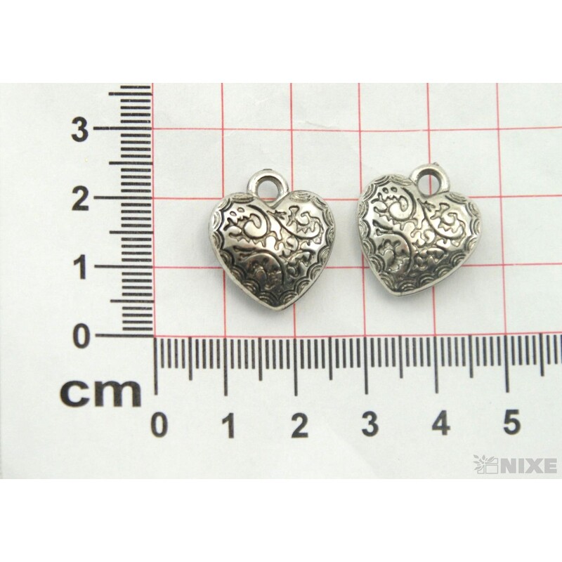 ZÁVĚS KOV SRDCE 25ks 1,5cm*STŘÍBRNÁ