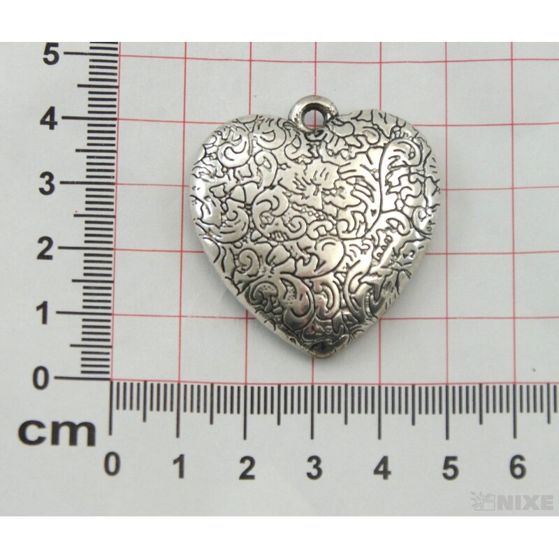 ZÁVĚS KOV SRDCE 6ks 4cm*STŘÍBRNÁ