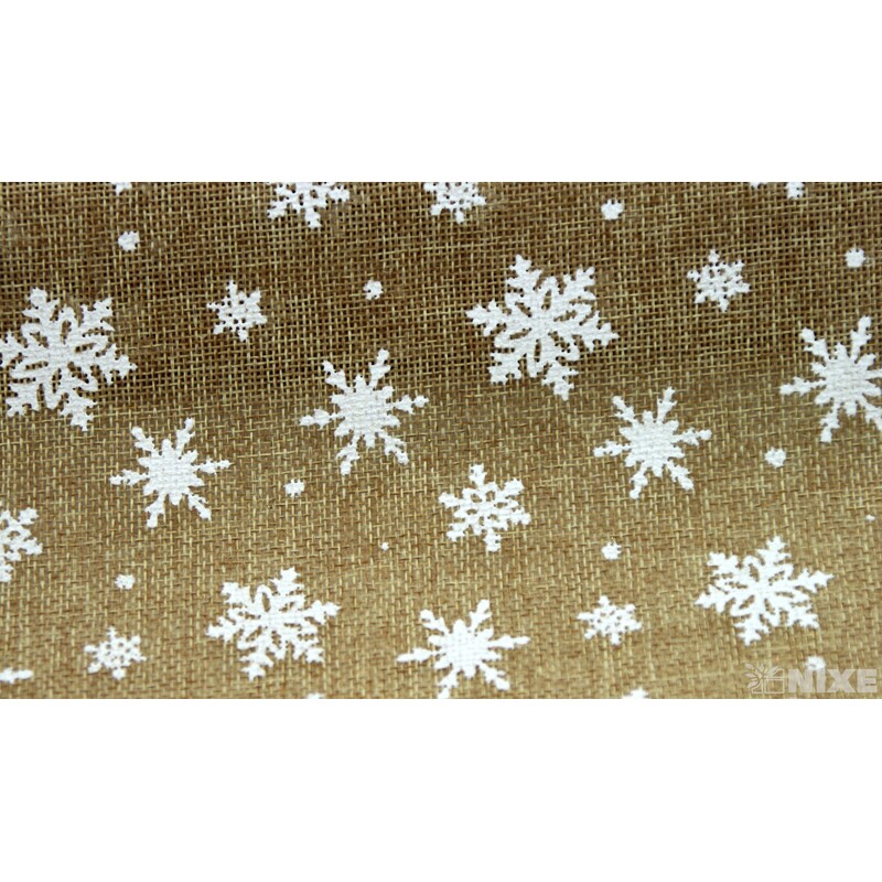 ROLE JUTA VÁNOCE 48cmx4,5m*PŘÍRODNÍ+BÍLÁ