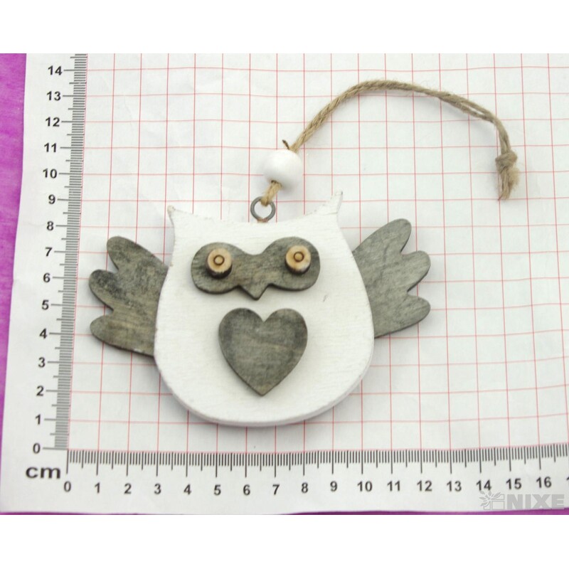 ZÁVĚS SOVA DŘEVO 7cm*MIX BAREV