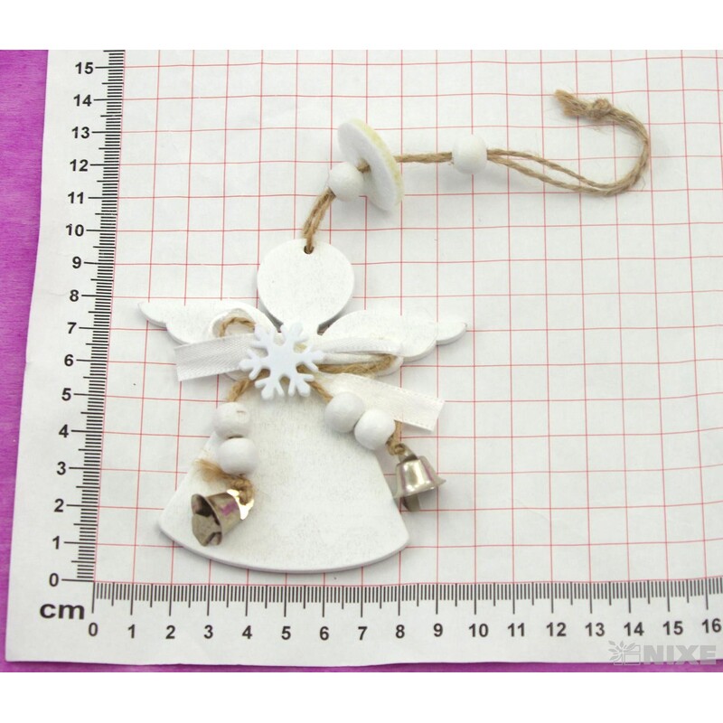 ZÁVĚS ANDĚL DŘEVO 9cm*BÍLÁ