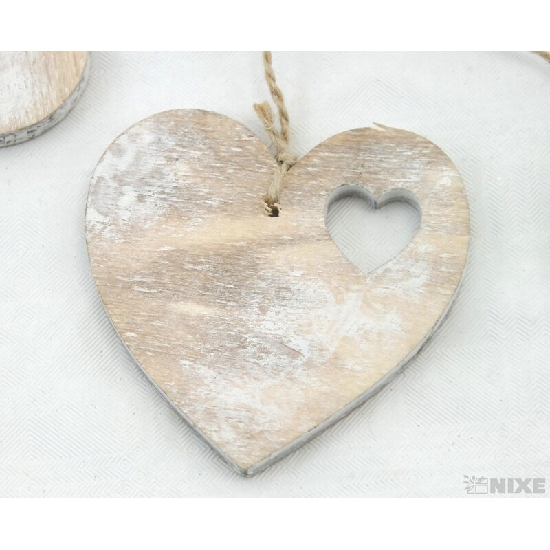 ZÁVĚS SRDCE D 3ks 7cm*PŘÍRODNÍ