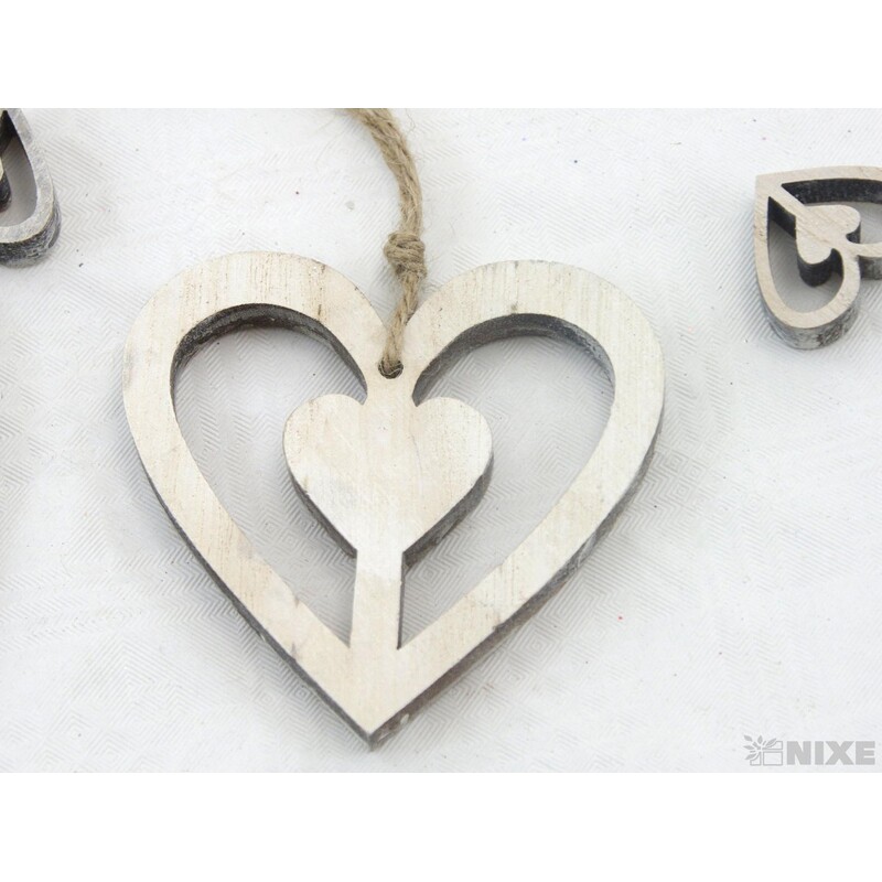 ZÁVĚS SRDCE D 3ks 8cm*PŘÍRODNÍ