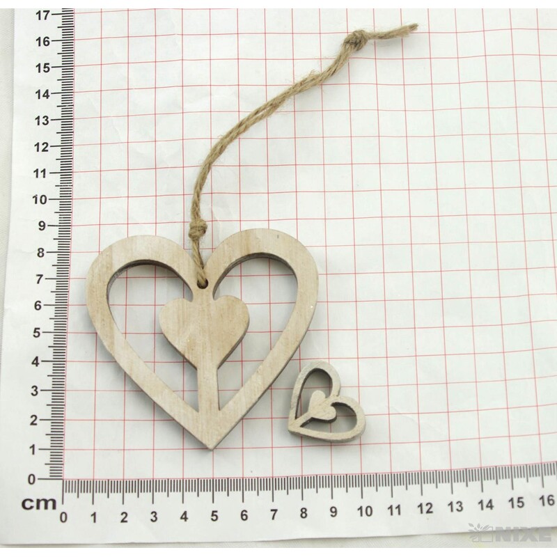 ZÁVĚS SRDCE D 3ks 8cm*PŘÍRODNÍ