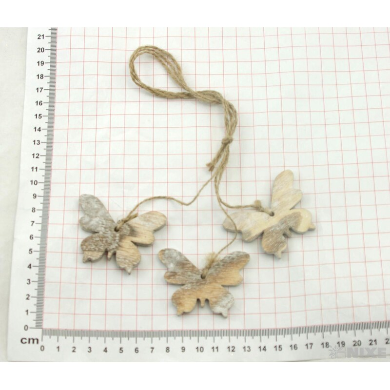 ZÁVĚS MOTÝL D 4x6cm 3ks*PŘÍRODNÍ