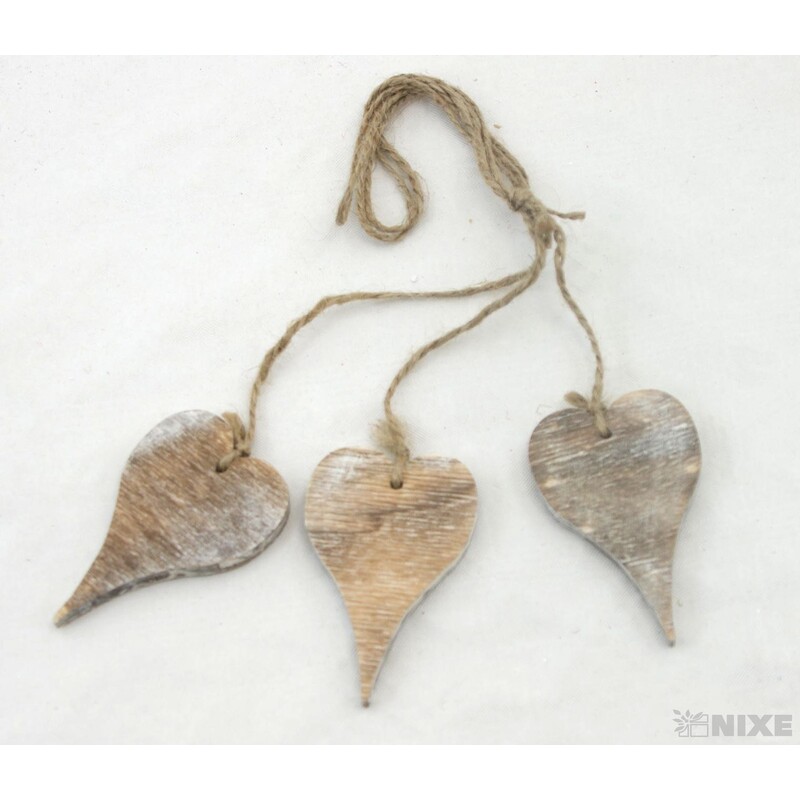 ZÁVĚS SRDCE D 7cm 3ks*PŘÍRODNÍ