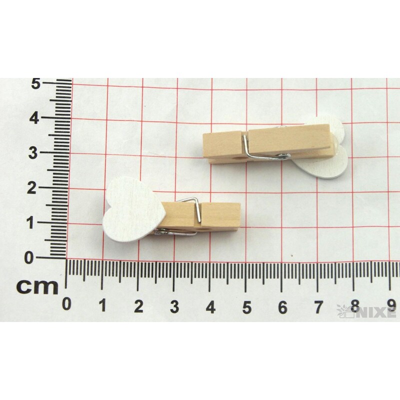 SRDCE NA KOLÍČKU 1,5x3,5cm 10ks*BÍLÁ
