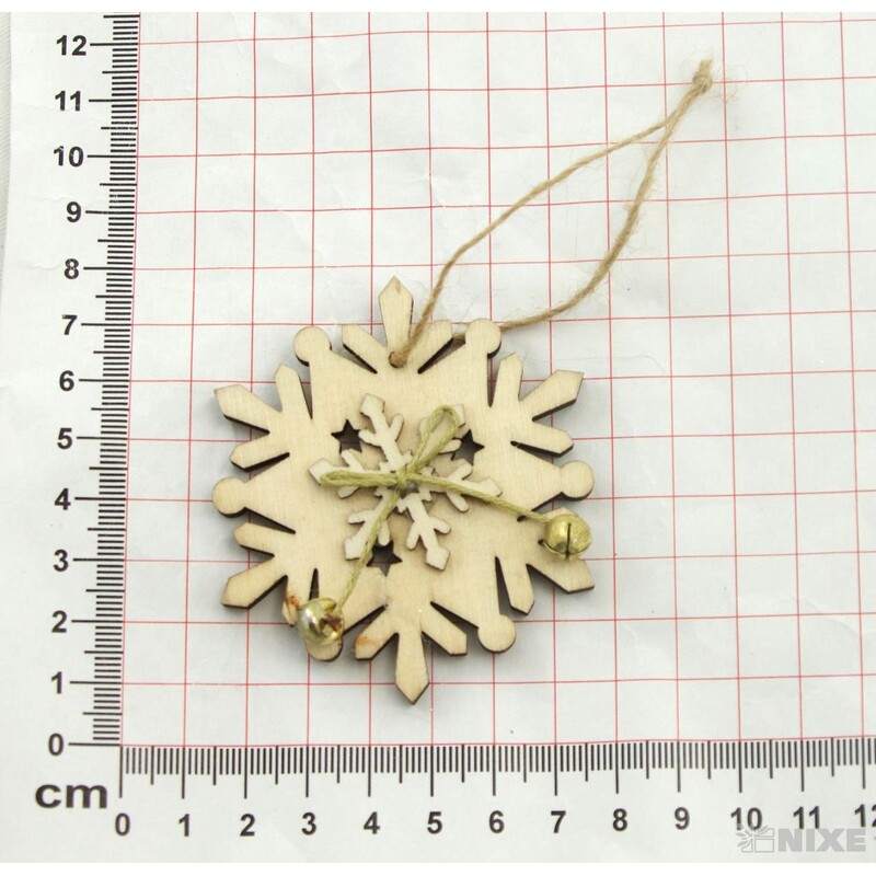 ZÁVĚS VLOČKA D 7cm 10ks*PŘÍRODNÍ