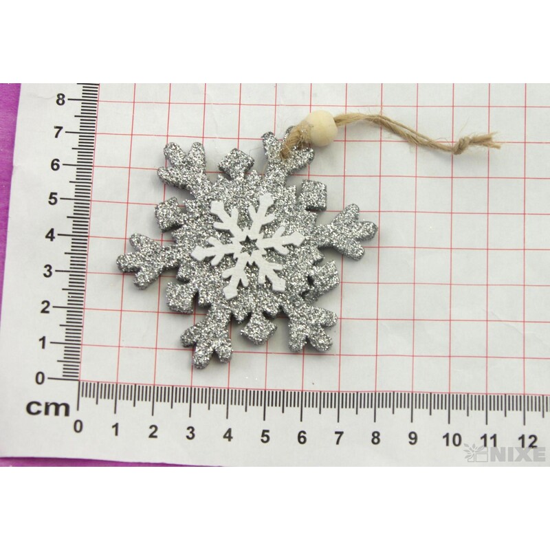 ZÁVĚS VLOČKA D 7cm 10ks*STŘÍBRNÁ