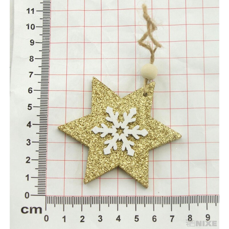 ZÁVĚS HVĚZDA D 7cm 10ks*ZLATÁ