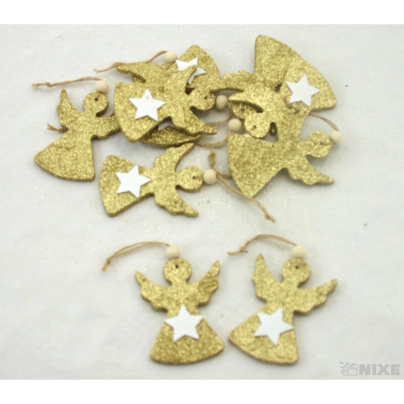 ZÁVĚS ANDĚL D 7cm 10ks*ZLATÁ