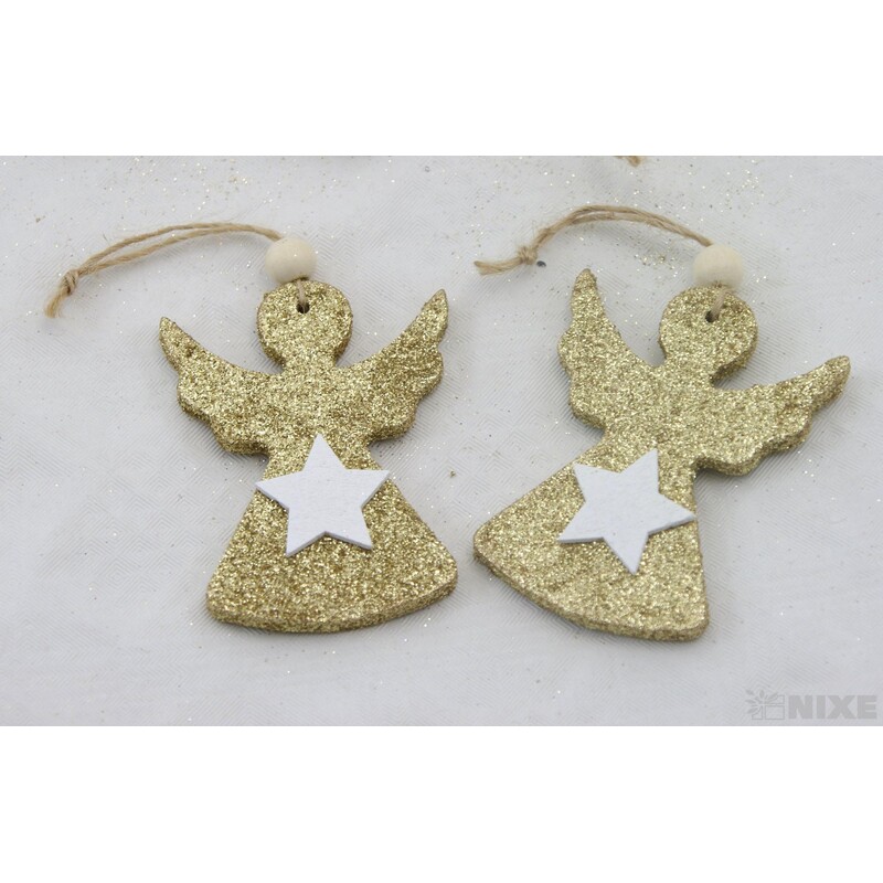 ZÁVĚS ANDĚL D 7cm 10ks*ZLATÁ