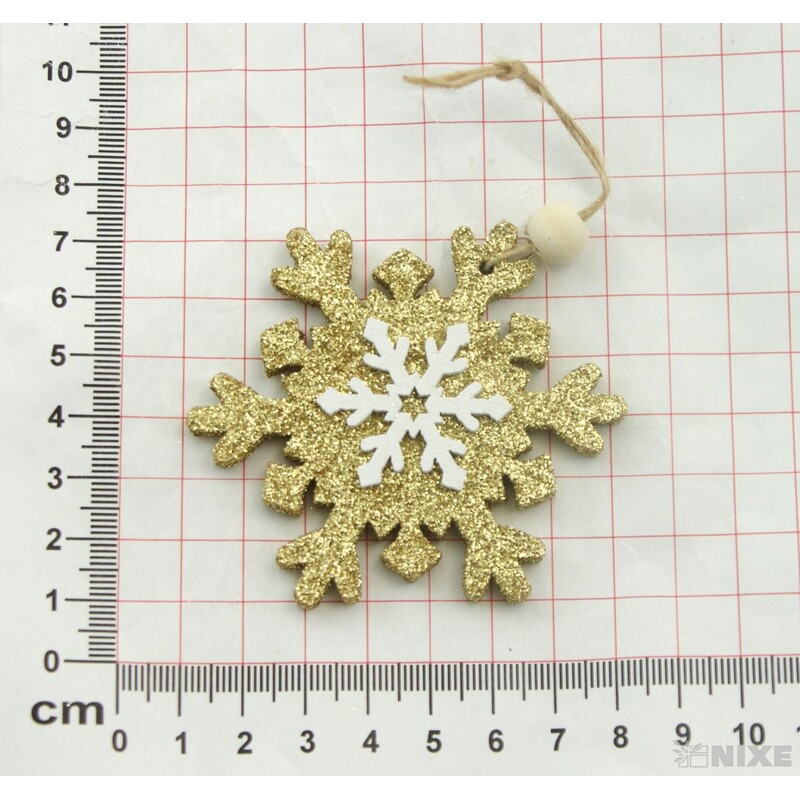 ZÁVĚS VLOČKA D 7cm 10ks*ZLATÁ