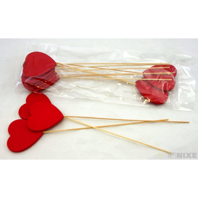 ZÁPICH D SRDCE 06x26cm 12ks*ČERVENÁ