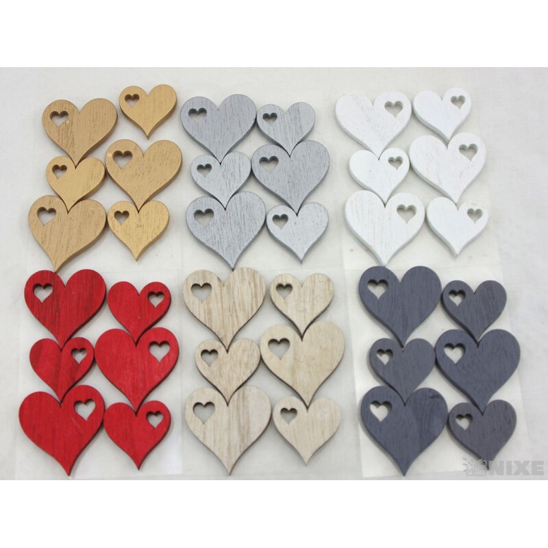 SRDCE NALEP. 3,5-4,5cm 6ks*MIX BAREV