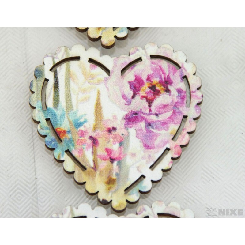 DŘEVO MIX NALEP. 3,5cm 6ks*MIX BAREV