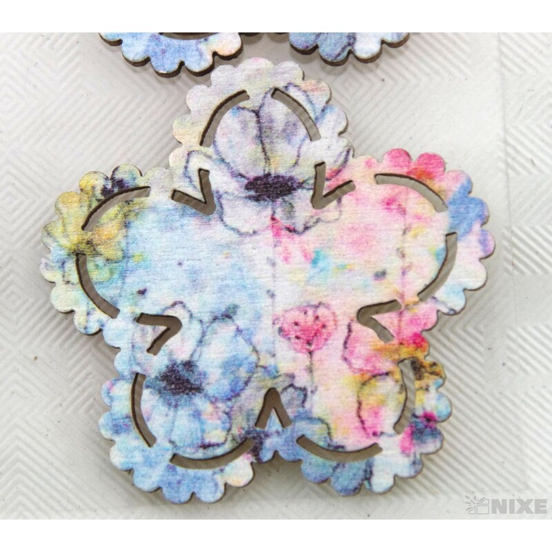 DŘEVO MIX NALEP. 3,5cm 6ks*MIX BAREV