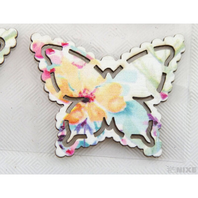 DŘEVO MIX NALEP. 3,5cm 6ks*MIX BAREV