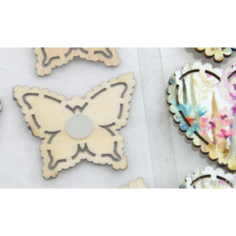 DŘEVO MIX NALEP. 3,5cm 6ks*MIX BAREV