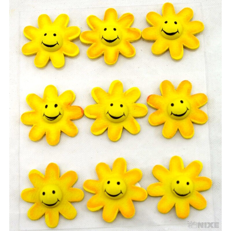 SLUNÍČKO NALEP. 3cm 9ks*ŽLUTÁ