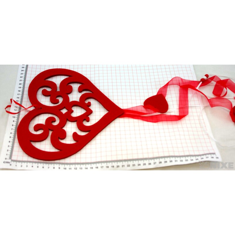 ZÁVĚS FILC SRDCE 22x55cm*ČERVENÁ