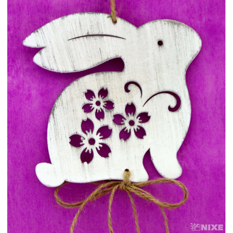 ZÁVĚS ZAJÍC 11x40cm*BÍLÁ