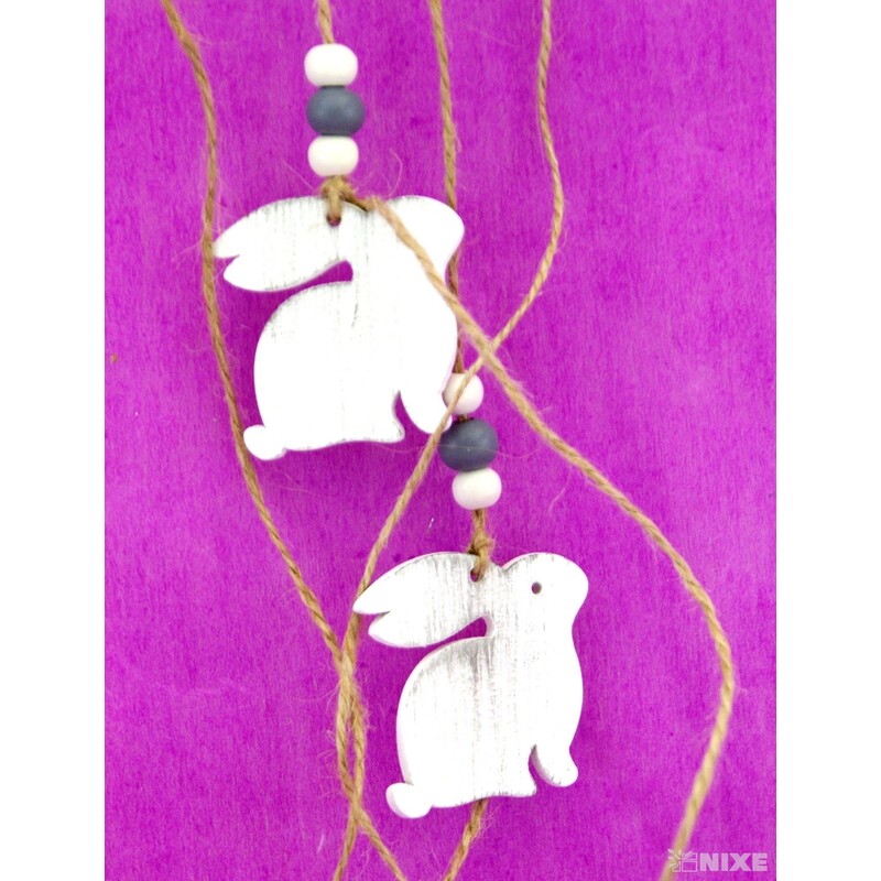 ZÁVĚS ZAJÍC 11x40cm*BÍLÁ