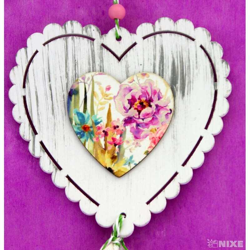 ZÁVĚS SRDCE 12,5x50cm*BÍLÁ