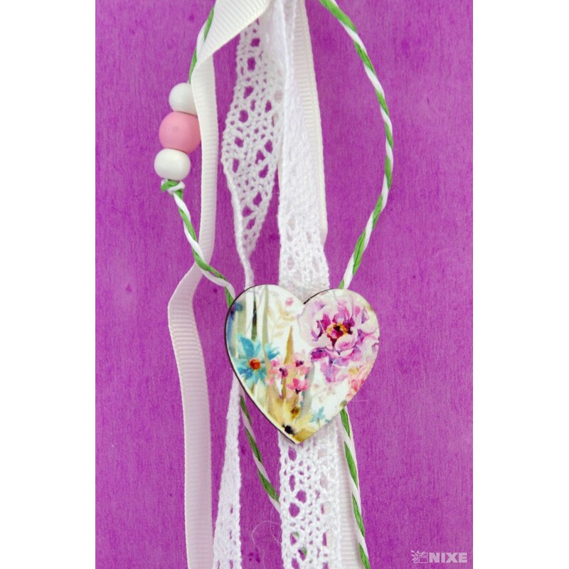 ZÁVĚS SRDCE 12,5x50cm*BÍLÁ