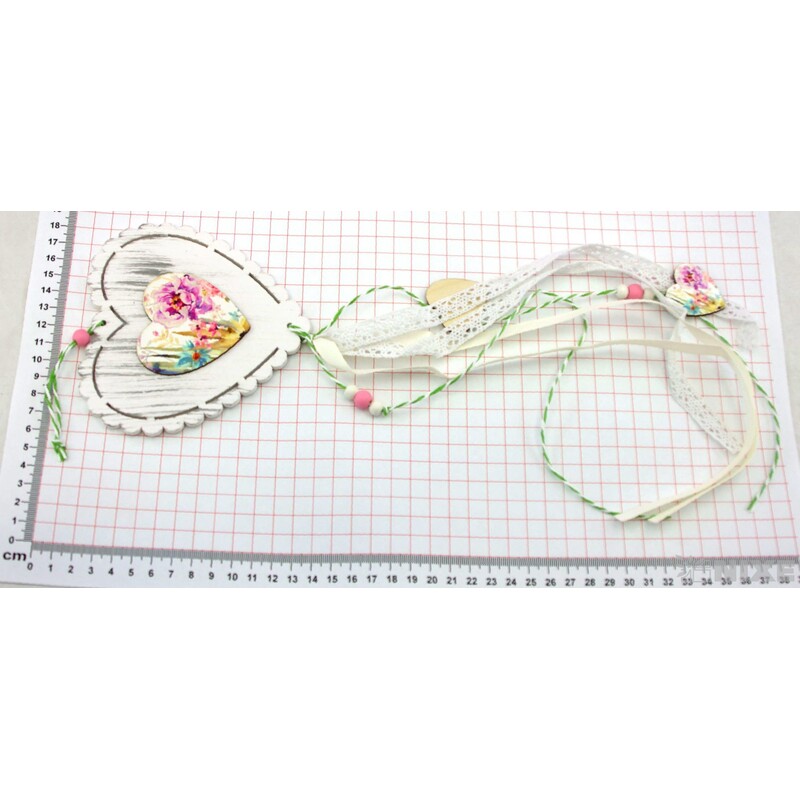 ZÁVĚS SRDCE 12,5x50cm*BÍLÁ