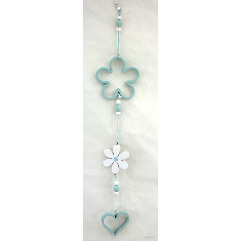 ZÁVĚS KYTKA DŘEVO 8x40cm*MODRÁ SV.