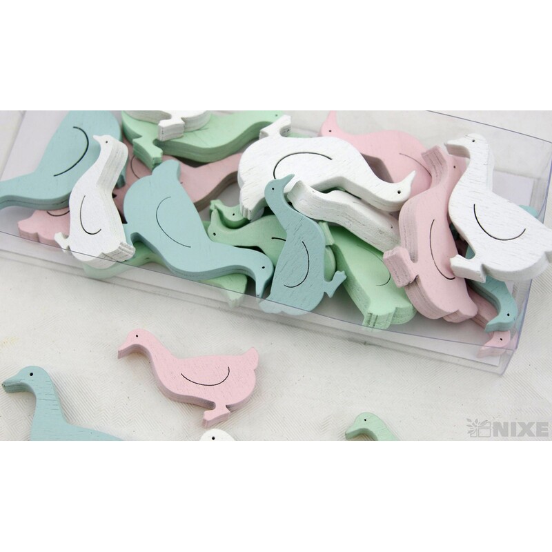 HUSA DŘEVO 4x5,5cm 24ks*MIX BAREV