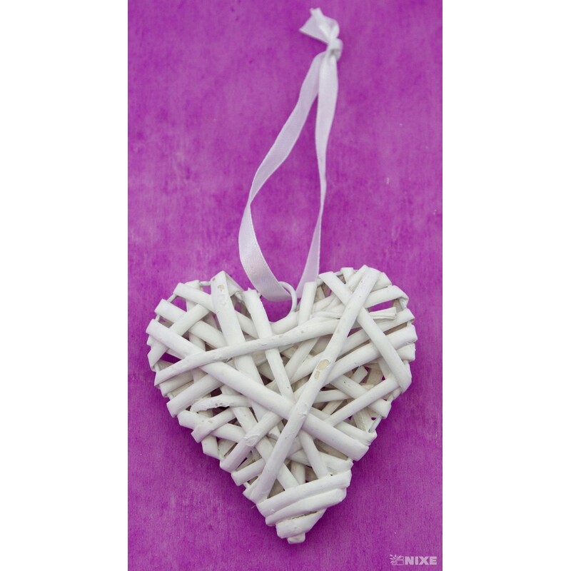 SRDCE ZÁVĚS 10cm*BÍLÁ