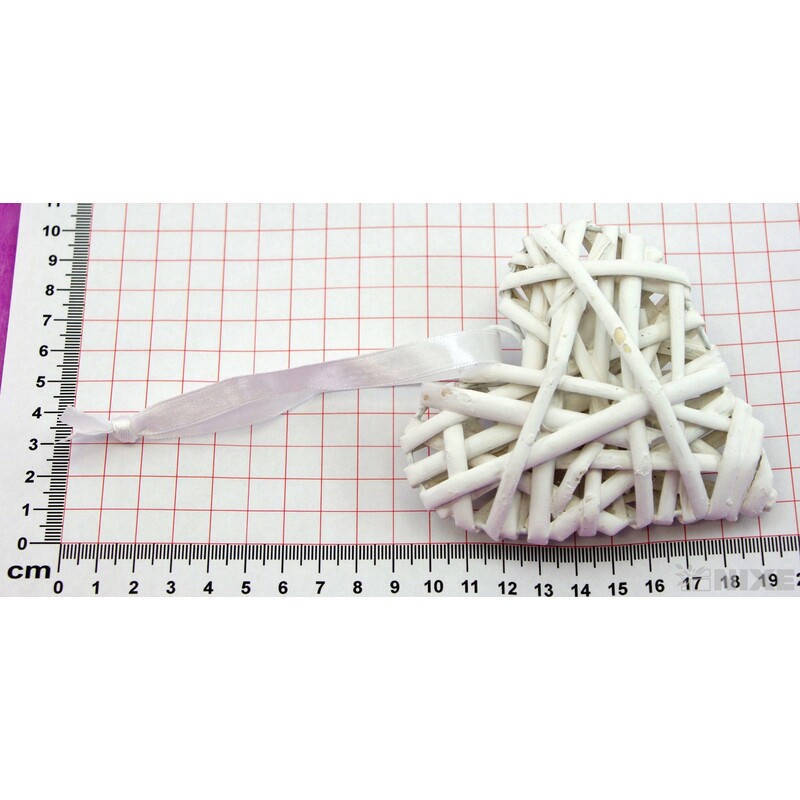 SRDCE ZÁVĚS 10cm*BÍLÁ